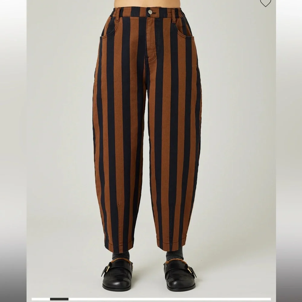 Beyond Nine Remy Rust & Black Stripe Jeans - Picture 4 of 7